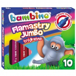 BAMBINO Flamastry JUMBO trójkątne-10 kolorow