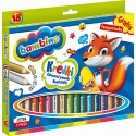 Kredki BAMBINO w oprawie drewnianej z temperówką-18 kolorów