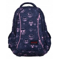 PLECAK SZKOLNY 3-KOMOROWY EMOJI PINK ST.RIGHT BP-26 EMOTKI EMOTIKONY