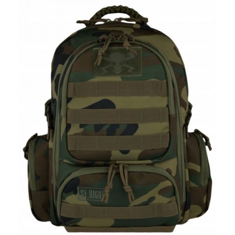 PLECAK SZKOLNY 4-KOMOROWY MILITARY WOODLAND CAMO WOJSKOWY MORO ST.RIGHT BP-36