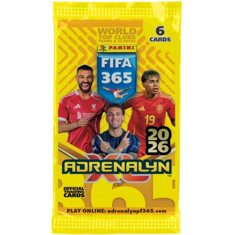 KARTY PIŁKARSKIE PANINI 2026 FIFA 365 ADRENALYN XL SASZETKA 6 KART