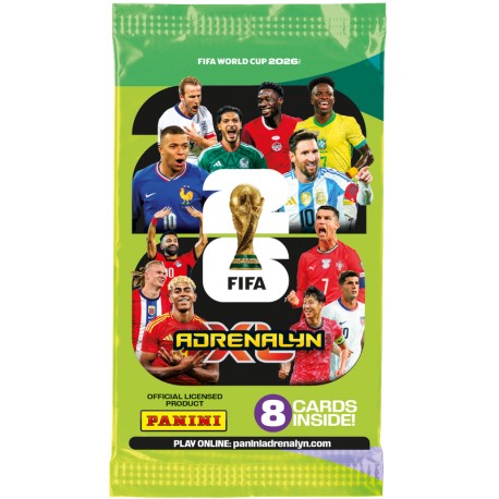 PANINI FIFA WORLD CUP 2026 KARTY PIŁKARSKIE ADRENALYN XL SASZETKA 8 KART